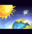solar system sun earth moon in space astronomy vector image vector image