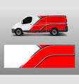 cargo van decal with green wave shapes truck vector image vector image