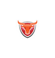 creative red shield bull logo design symbol vector image vector image