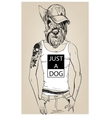 cute fashion hipster dog vector image vector image