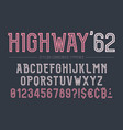 highway decorative bold font design alphabet vector image