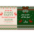 knitted invitation to christmas x-mas party vector image vector image