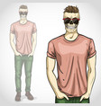 man with skull sunglasses vector image vector image