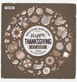 set of thanksgiving cartoon doodle objects vector image