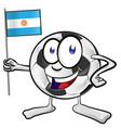 soccer ball cartoon with argentina flag vector image vector image
