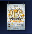 2022 new year party celebration poster template vector image