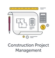 construction project management thin line flat vector image