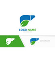 organic liver logo combination unique internal vector image vector image