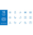 15 bathroom icons vector image vector image