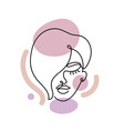 face of an abstract woman with colorful shapes vector image vector image