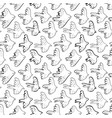seamless doodle pattern with black birds vector image