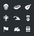 set of rafting icons vector image vector image