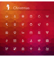 christmas line icons vector image