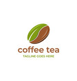 coffee bean with mint tea bud leaf for vector image