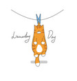 cartoon cute cat pet funny character with slogan vector image vector image