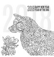 2018 greeting chinese new year card with stylized vector image vector image