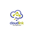 abstract cloud link color logo vector image