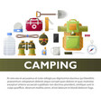camp poster of camping tools vector image