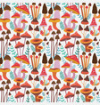 forest mushrooms seamless pattern vector image