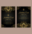 invitation card luxury gold template design vector image