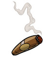 Cartoon lit cigar with smoke Royalty Free Vector Image