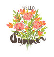 hello summer hand drawn post card template vector image vector image
