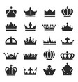 royal crown icon set isolated vector image