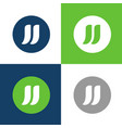 initial letter jj logo icon inside circle shape vector image