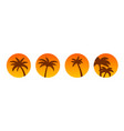 palm sunset circle golden summer design vector image vector image