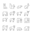 animal icons thin line style flat design vector image