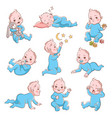 cute baby boy infant in diaper vector image vector image