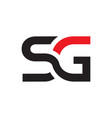 s g initial letter logo design vector image
