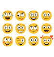 fun smile emoticons faces set emoji vector image
