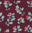 hand drawn seamless pattern with wild berries vector image