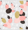 seamless pattern with cactuses and hand drawn vector image