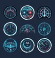 set isolated speedometers for dashboard analog vector image vector image