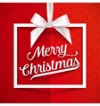 white gift box frame with silky bow and ribbon vector image vector image