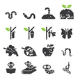 worm icon set vector image vector image