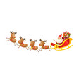 cute and happy santa sleigh vector image