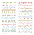 doodle hand drawn drushes line borders setpastel vector image