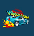 drag racing print design vector image vector image