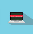 social engineering concept with laptop computer vector image