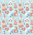 winter fun seamless pattern traditional vector image vector image