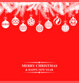 christmas greeting card with balls vector image vector image