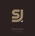 letter s and j logo design minimal monogram vector image