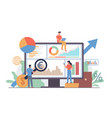people with magnifying glass business persons vector image vector image
