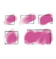 pink watercolor brush with black line frame vector image