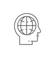 earth with head world in human head lineal icon vector image