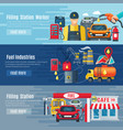 gas station banners set vector image vector image