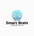 logo smart brain gradient line art style vector image vector image